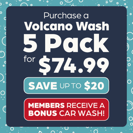 Peninsula Co-op promotion: Buy a 5-pack of Volcano Car Washes for $74.99 and save up to $20. Peninsula Co-op members receive 1 bonus car wash free with purchase.